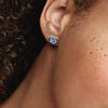 Pandora Blue Pansy Flower Stud Earring