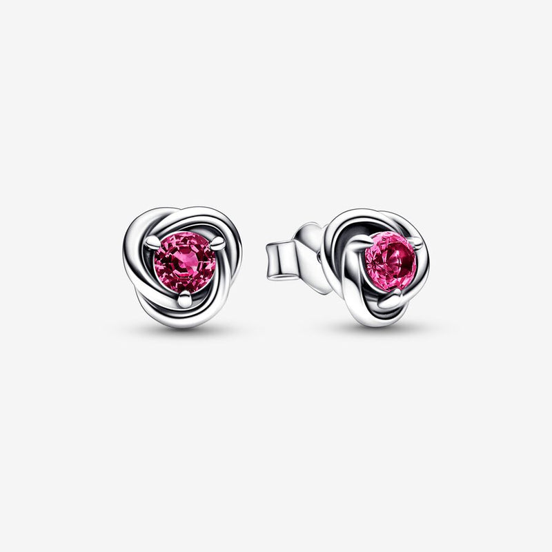 Pandora October Pink Eternity Circle Stud Earrings