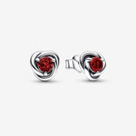 Pandora January Red Eternity Circle Stud Earrings