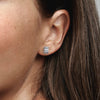 Pandora Rectangular Sparkling Halo Stud Earrings