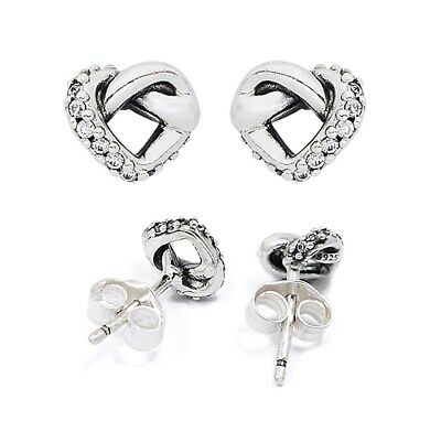 Pandora Knotted Hearts Silver Studs