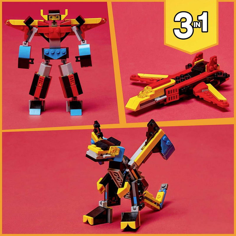 LEGO Creator 3 in 1 Super Robot Building Kit, Kids Can Build a Toy Robot or  a Toy Dragon, or a Model Jet Plane, Makes a Creative Gift for Kids, Boys