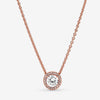 Pandora Rose Round Sparkle Halo Necklace