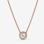 Pandora Rose Round Sparkle Halo Necklace