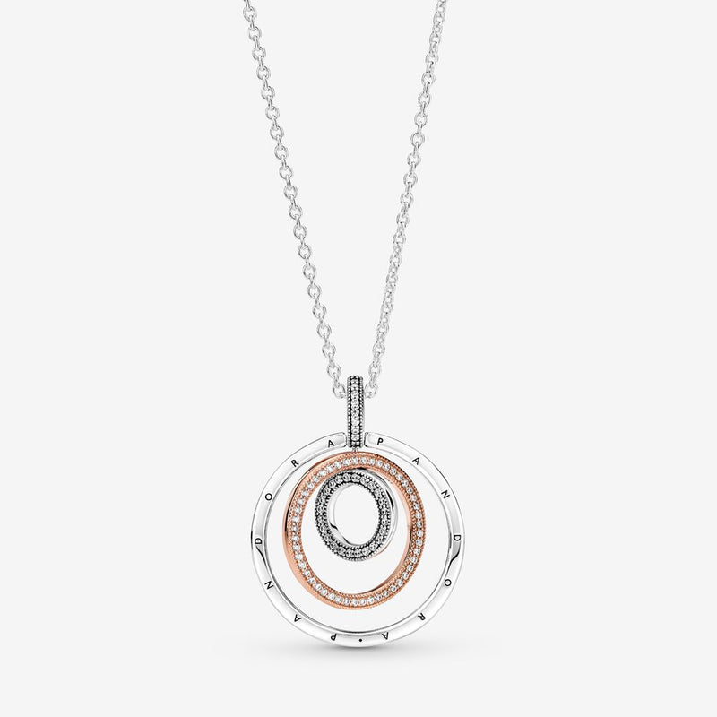 Pandora Two-tone Circles Pendant & Necklace