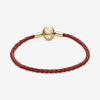 Pandora Moments Red Woven Leather Bracelet