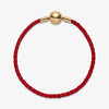 Pandora Moments Red Woven Leather Bracelet