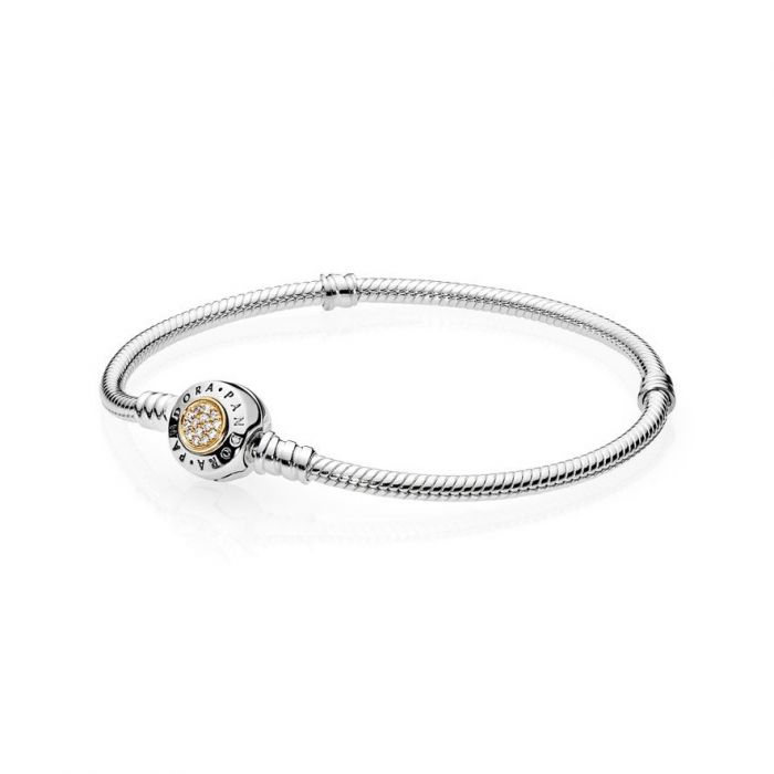Pandora Moments Logo Clasp Snake Chain Bracelet