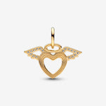 Pandora Heart & Angel Wings Dangle Charm