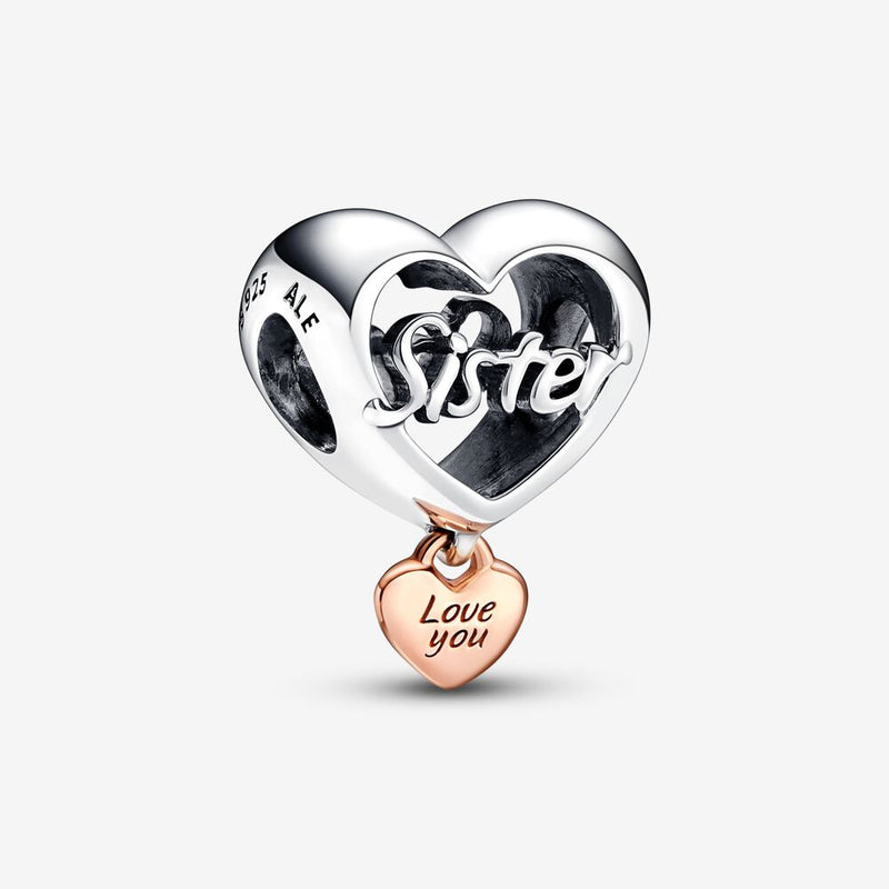 Pandora Rose Love You Sister Heart Charm