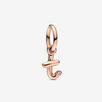 Pandora Letter T Script Alphabet Dangle Charm