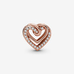 Pandora Rose Sparkling Entwined Hearts Charm