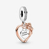 Pandora Rose Heart & Rose Flower Hanging Charm
