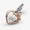 Pandora Rose Heart & Rose Flower Hanging Charm