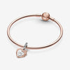 Pandora Rose Heart & Rose Flower Hanging Charm
