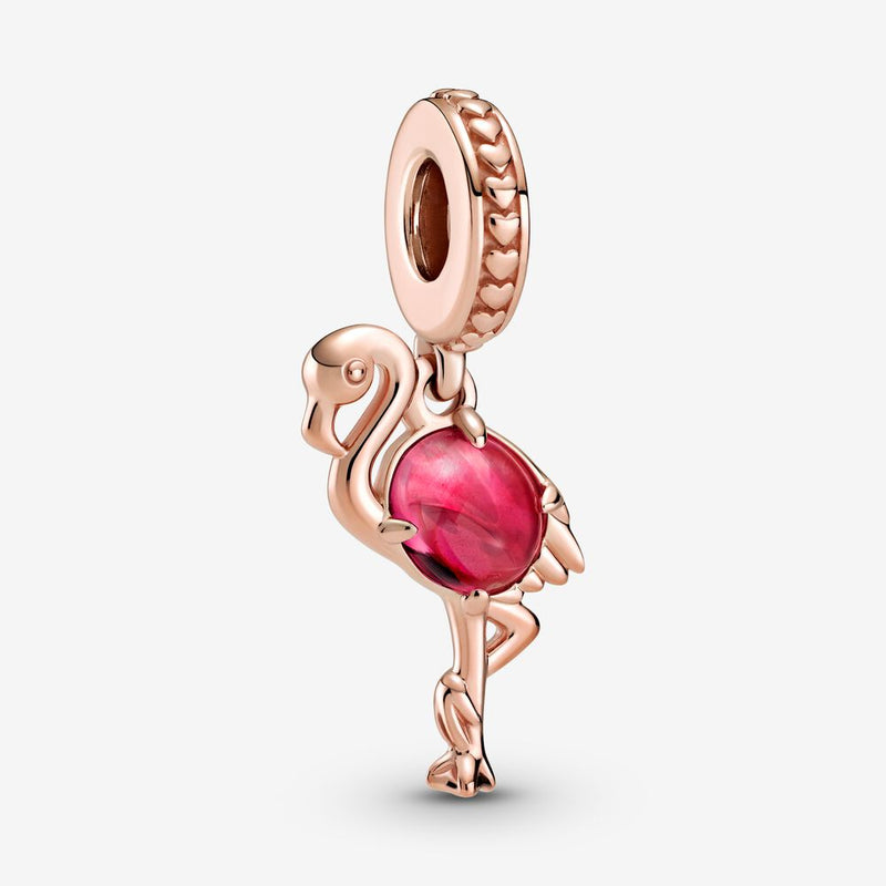 Pandora Pink Murano Glass Flamingo Dangle Charm