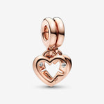 Pandora Linked Sister Hearts Split Dangle Charm