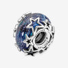 Pandora Stg Galaxy Glittery Blue Murano Charm