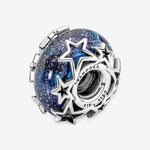 Pandora Stg Galaxy Glittery Blue Murano Charm
