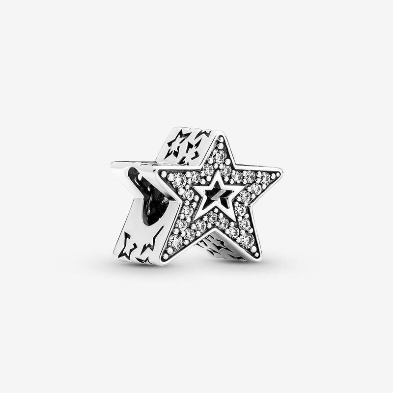 Pandora Star Stg Clear Cubic Zircon Charm