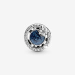 Pandora Space Stg Charm withater Blue Crystal Charm