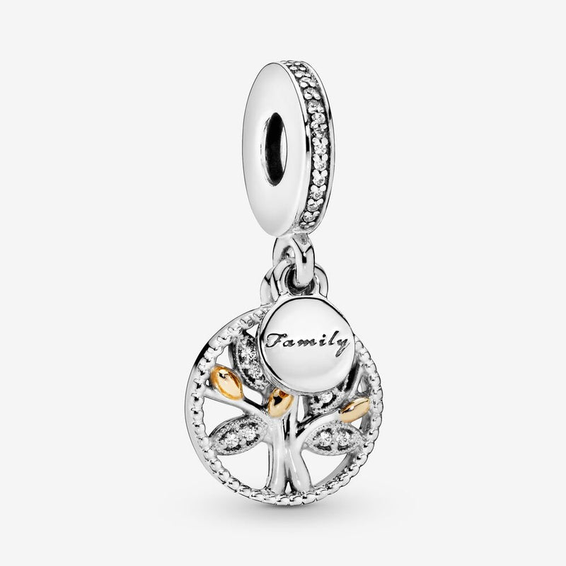 Pandora Family Heritage Silver Hanging Charm with 14K Gold