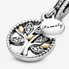 Pandora Family Heritage Silver Hanging Charm with 14K Gold