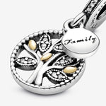 Pandora Family Heritage Silver Hanging Charm with 14K Gold