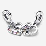 Pandora Puzzle Piece Hearts Splittable Friendship Dangle Charm