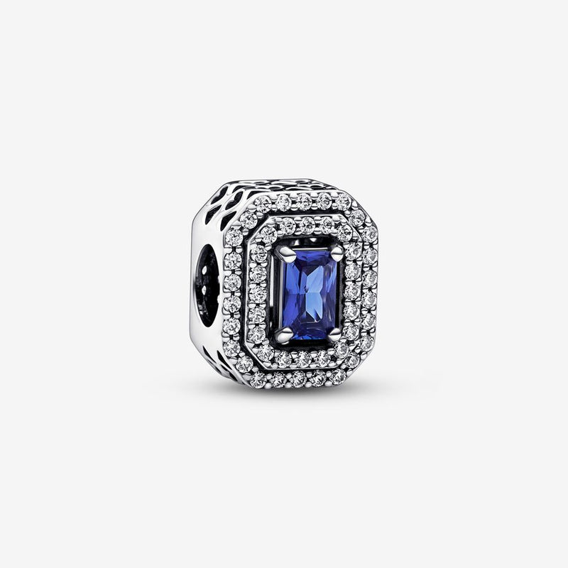 Pandora Blue Sparkling Leveled Rectangular Charm