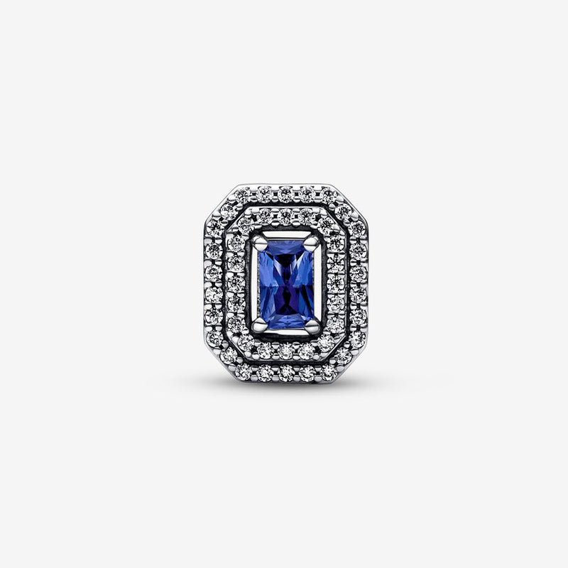 Pandora Blue Sparkling Leveled Rectangular Charm