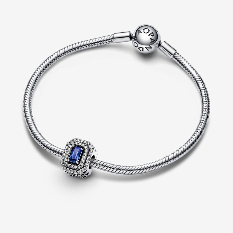 Pandora Blue Sparkling Leveled Rectangular Charm