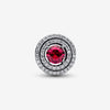 Pandora Red Sparkling Leveled Round Charm