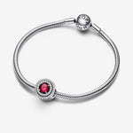 Pandora Red Sparkling Leveled Round Charm