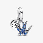 Pandora Sparkling Swallow & Quote Dangle Charm