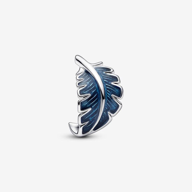 Pandora Blue Curved Feather Charm