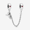 Pandora Disney, Climbing Mickey Safety Chain, Red CZ