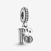 Pandora 16 Years Of Love Silver Hanging Charm with Cz