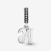 Pandora 16 Years Of Love Silver Hanging Charm with Cz