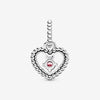 Pandora October Petal Pink Beaded Heart Dangle Charm