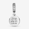 Pandora Star And Moon Silver Hanging Charm with Blue Crystal
