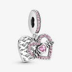 Pandora Mum Heart Sterling Silver Dangle & Pink Cz