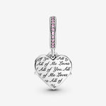 Pandora Mum Heart Sterling Silver Dangle & Pink Cz
