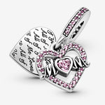 Pandora Mum Heart Sterling Silver Dangle & Pink Cz