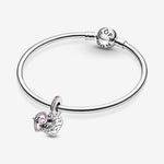 Pandora Mum Heart Sterling Silver Dangle & Pink Cz