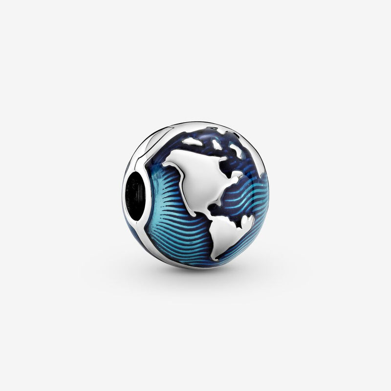 Pandora Blue Globe Clip Charm