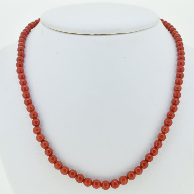 Lumisa Red Coral 18CT WG   5.5-6m Necklace