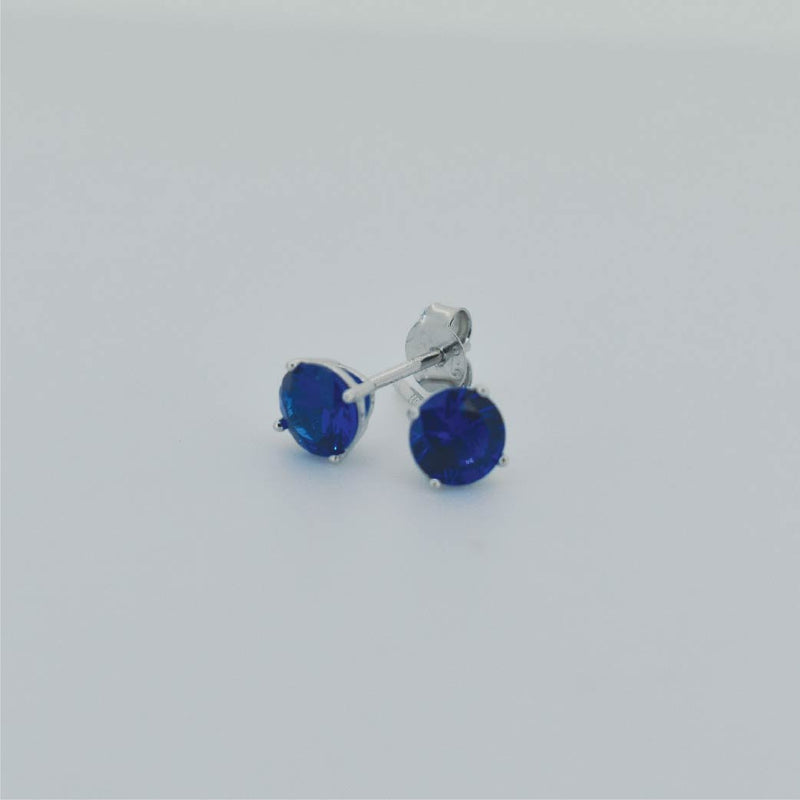 Silver  Blue CZ Earring