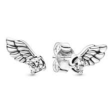 Pandora Sparkling Angel Wing Stud Earrings