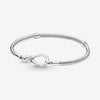 Snake Chain Sterling Silver Bracelet with Infinity